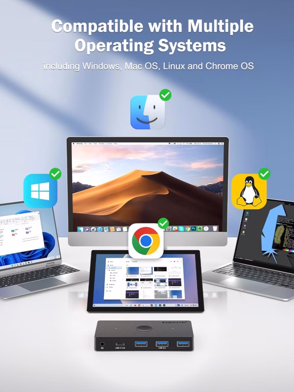 Switch KVM Lemorele H100 para Compartir hasta 5 Periféricos entre 2 Computadores 6