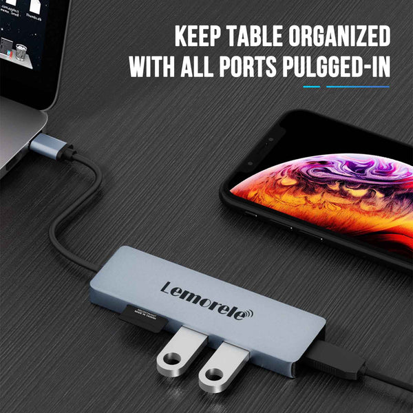 Hub USB-C Lemorele TC18 5 en 1 4
