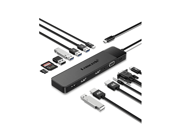 Estación Docking USB-C Lemorele TC200 13 en 1