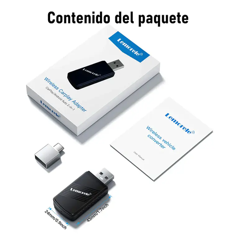 Adaptador Inalámbrico Lemorele para CarPlay 9
