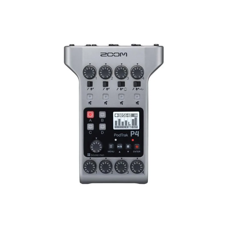 Grabador de Podcasts Multipista Portátil Zoom PodTrak P4 1