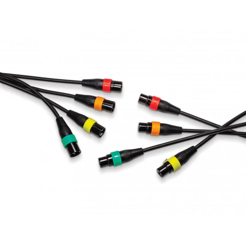Pack de 4 Cables de Micrófono Zoom XLR-4C/CP con Anillos de Colores 1