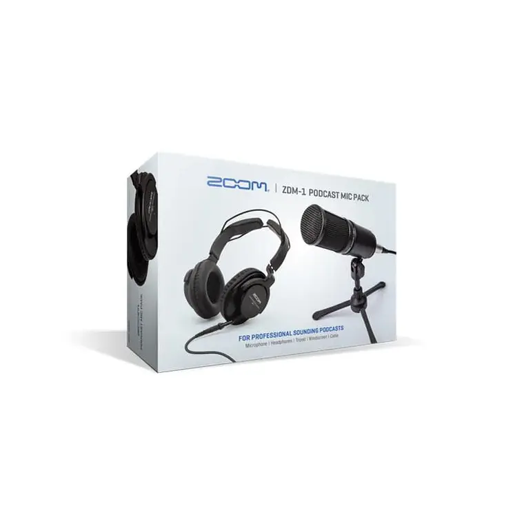 Pack de Podcast Zoom ZDM-1PMP con Audífonos, Paravientos, Cable XLR y Soporte de Mesa 9