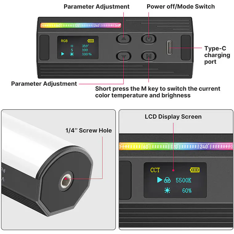 Tubo de Luz LED Ulanzi i-Light Multiefecto 9