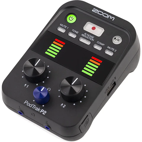 Grabadora Dual USB Zoom PodTrak P2 para Podcasters