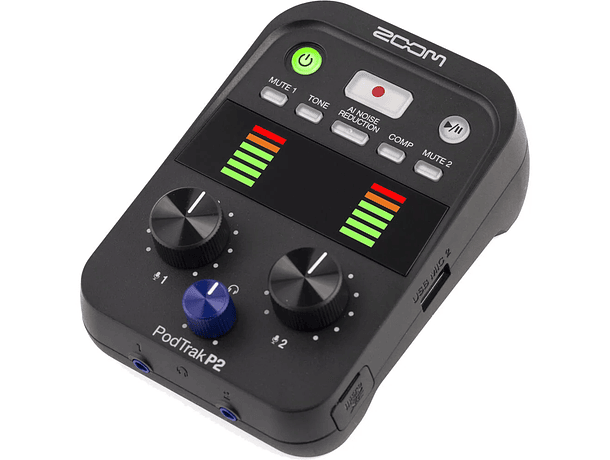 Grabadora Dual USB Zoom PodTrak P2 para Podcasters