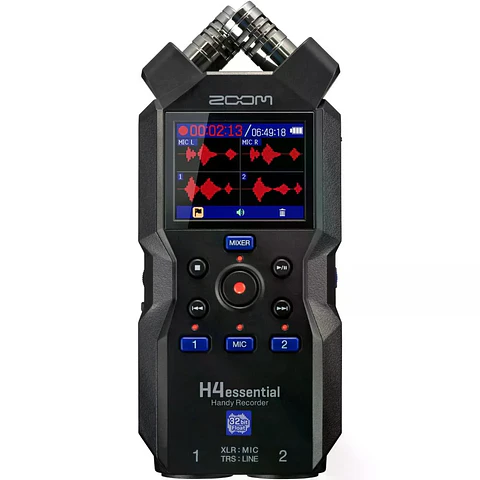 Grabadora de Audio Zoom H4essential de 4 Pistas con Grabación Float de 32-bit