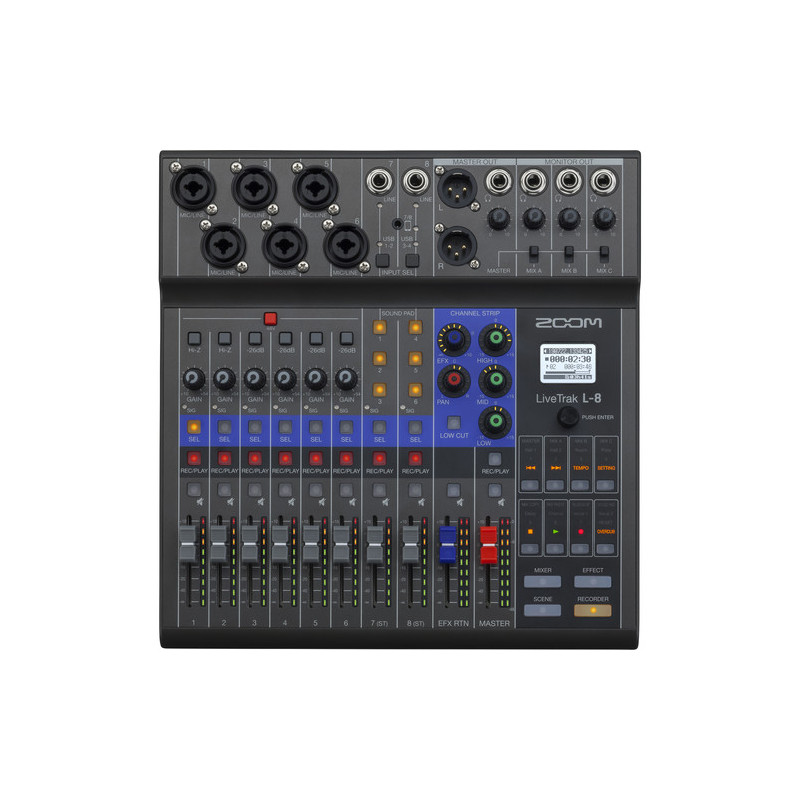 Mezcladora Portátil Zoom LiveTrak L-8 de 8 Canales 4