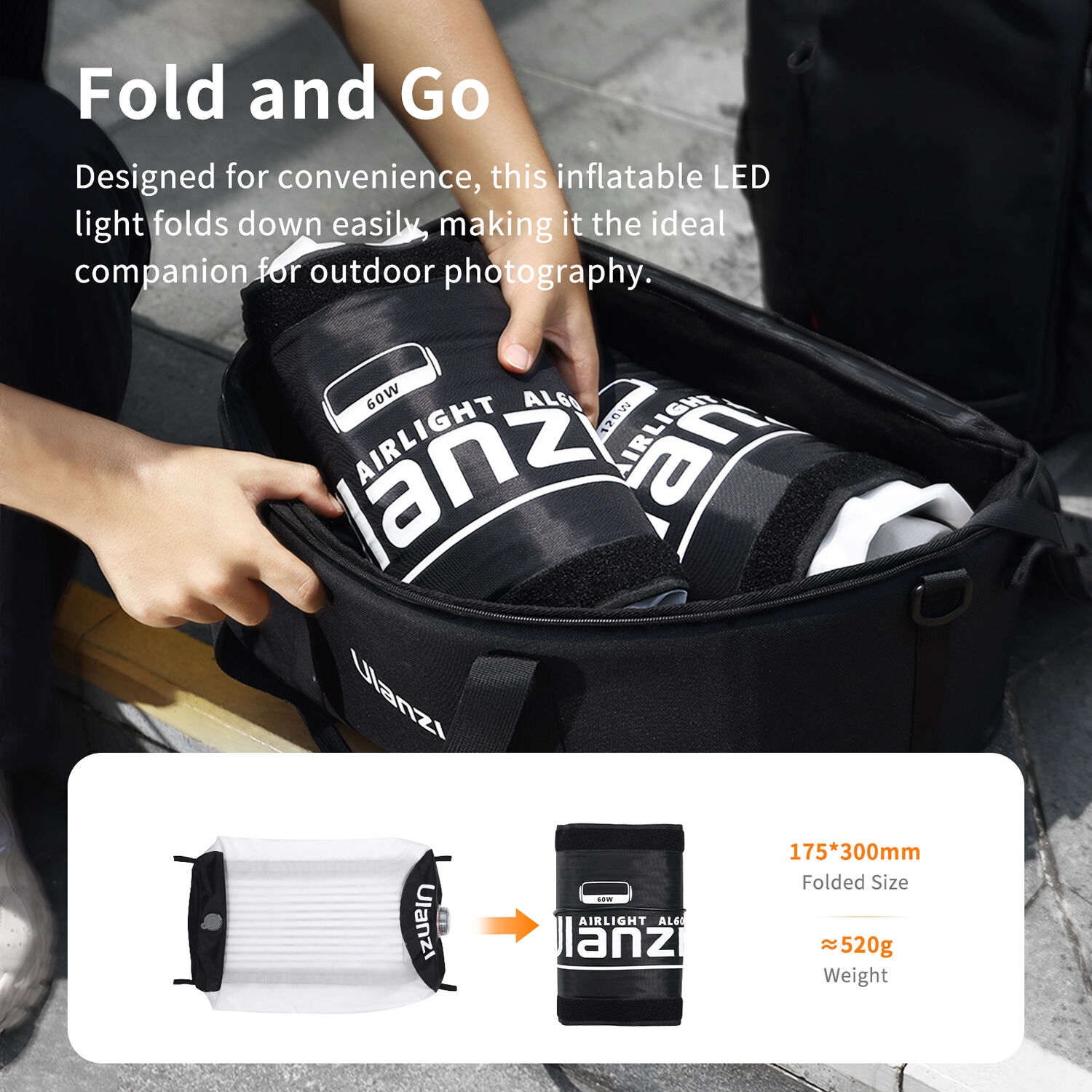 Luz LED Ulanzi AL60 Bicolor Inflable 4