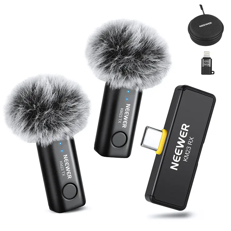  Kit Creator Mobile PRO Micrófono Neewer KM23 + Kit Iluminación Neewer NW48 II + Tripode y soporte Neewer para celular 3