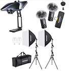  Kit Creator Mobile PRO Micrófono Neewer KM23 + Kit Iluminación Neewer NW48 II + Tripode y soporte Neewer para celular 1