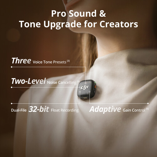 Transmisor DJI Mic 3 para Sistema de Micrófono Inalámbrico 10