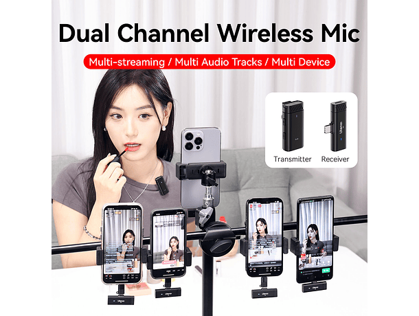 Sistema de Micrófonos Ulanzi HM2301 Doble - 2.4 GHz 