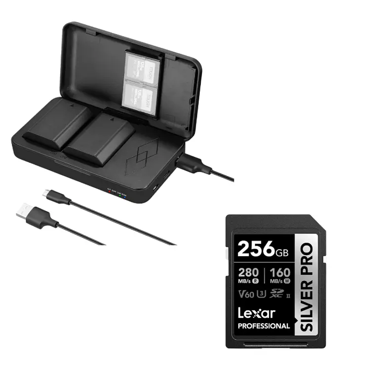 Kit shoot more combo Tarjeta LEXAR 256GB + Cargador y Estuche con 2 Baterías Neewer NP-FZ100 1