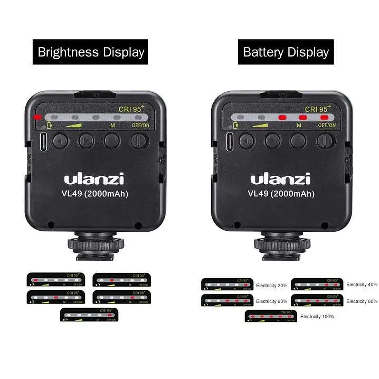 Panel de Luz LED Ulanzi VL49 con Soporte de Accesorios 3