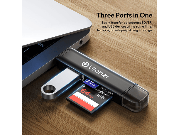 Lector de Memorias Ulanzi CR1 3 en 1 - USB y USB-C