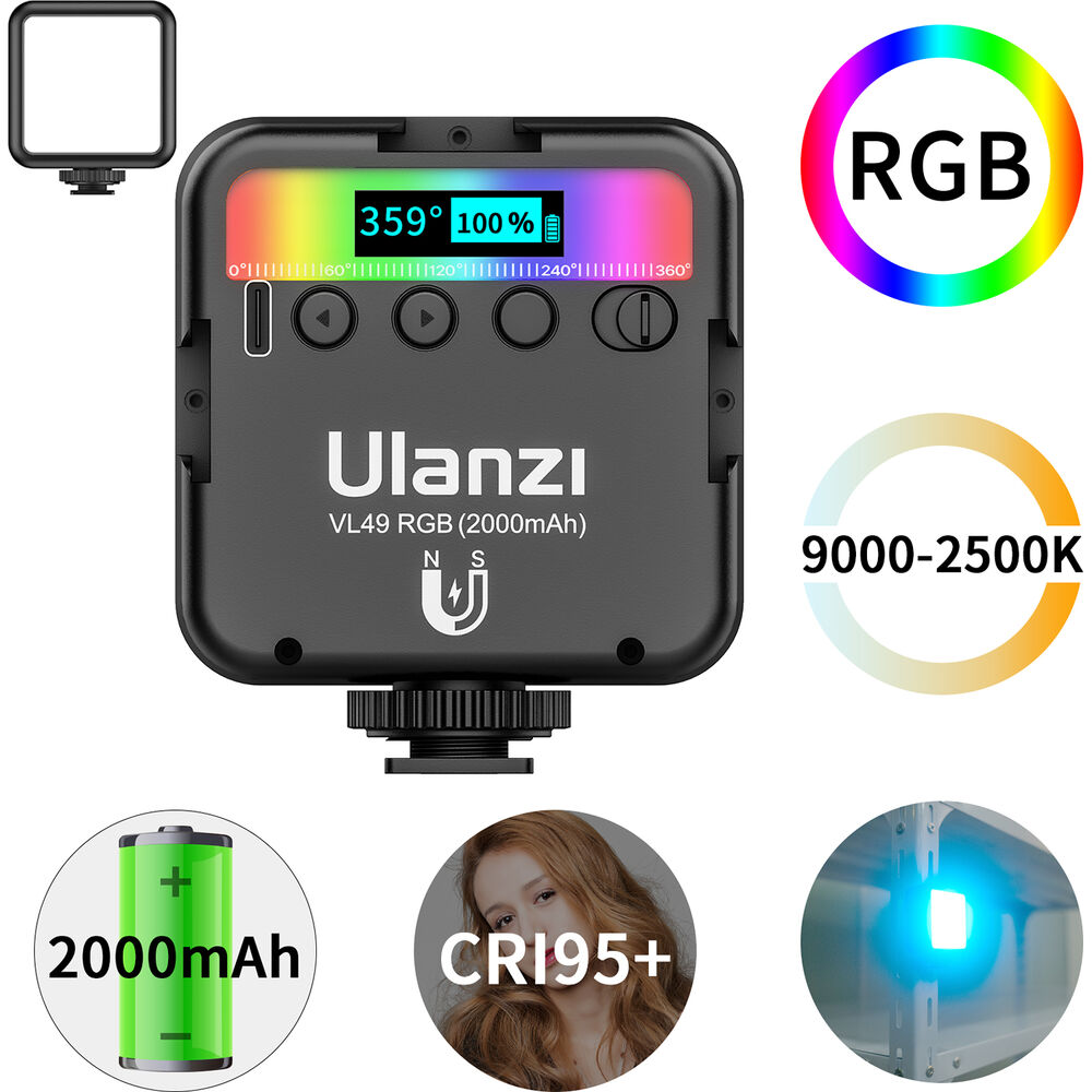 Luz LED RGB Ulanzi VL49 Magnética 7