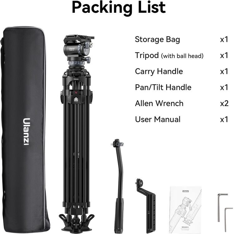 Trípode Ulanzi VideoFast Profesional con Cabezal Fluido  10