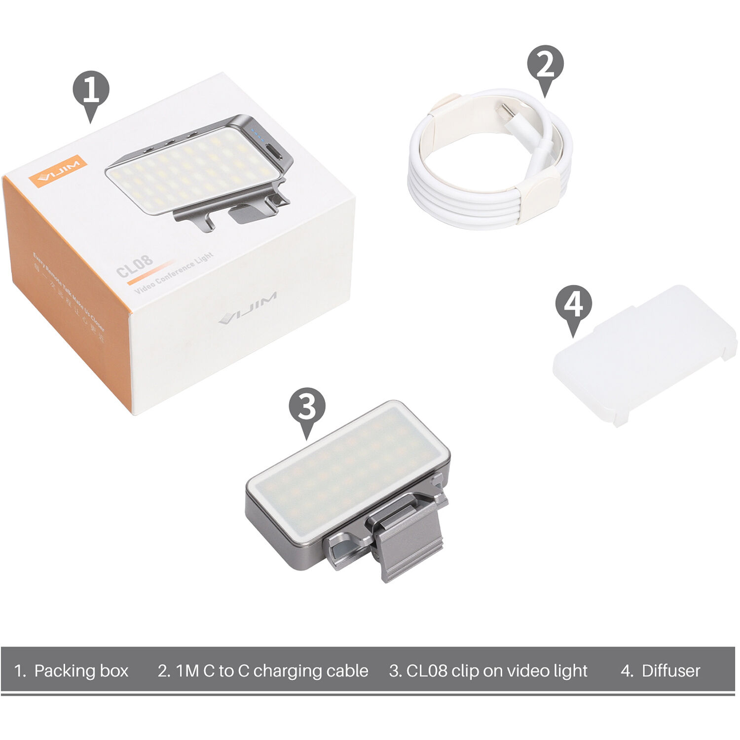 Mini Panel de Luz LED VIJIM CL08 con Soporte de Pinza 7