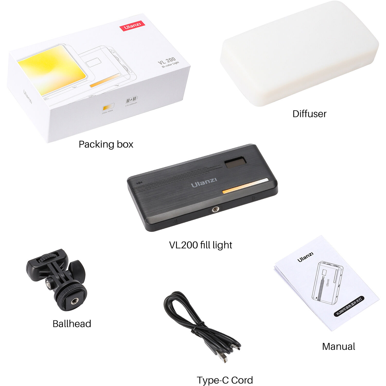 Panel Luz LED Ulanzi VL200 Bicolor Recargable 12