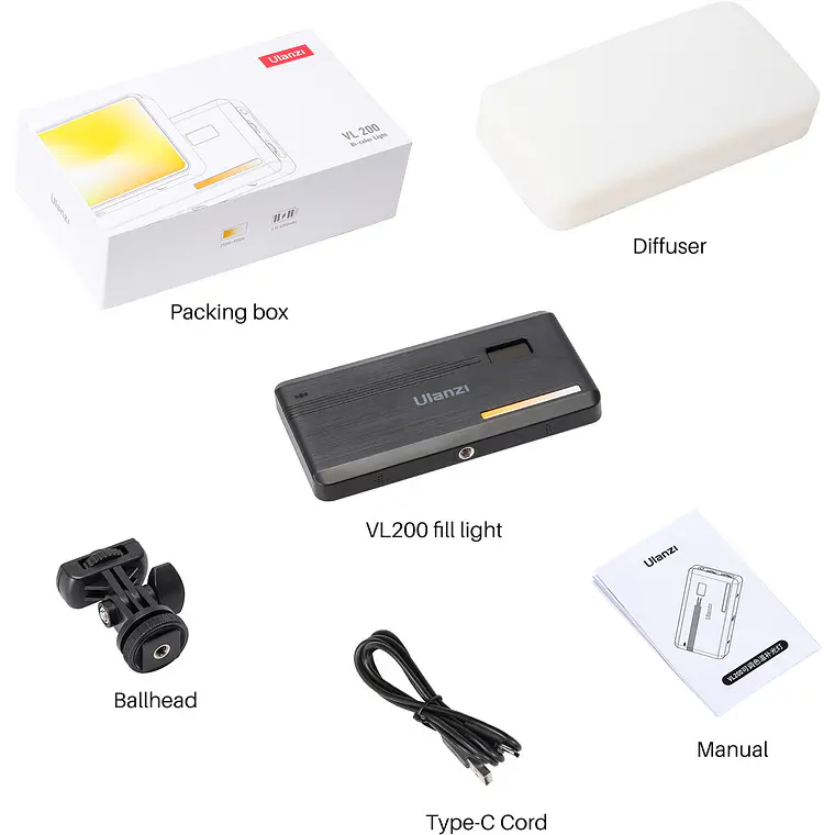 Panel Luz LED Ulanzi VL200 Bicolor Recargable 12