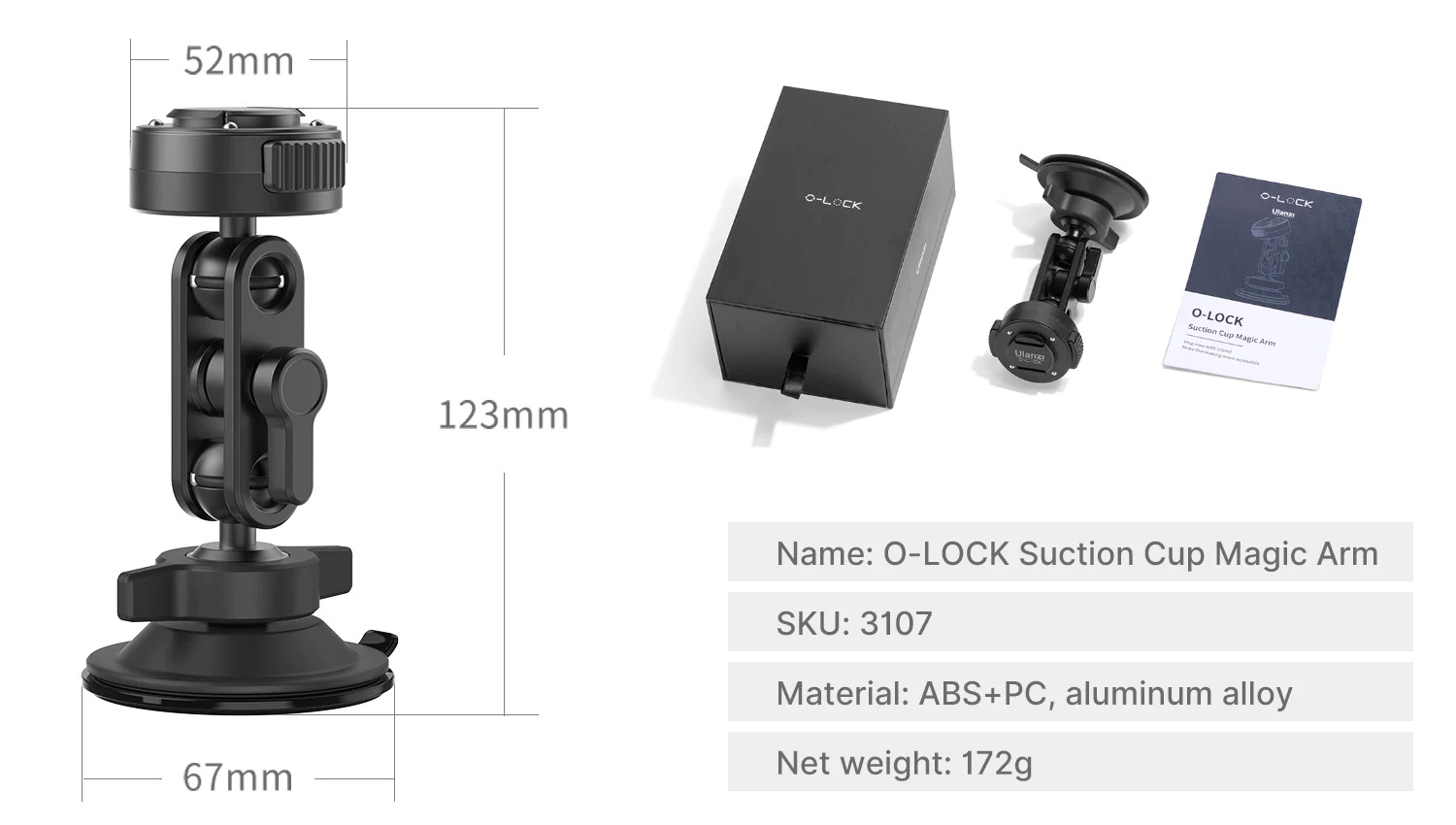 Ventosa Ulanzi O-LOCK con Brazo Articulado 6