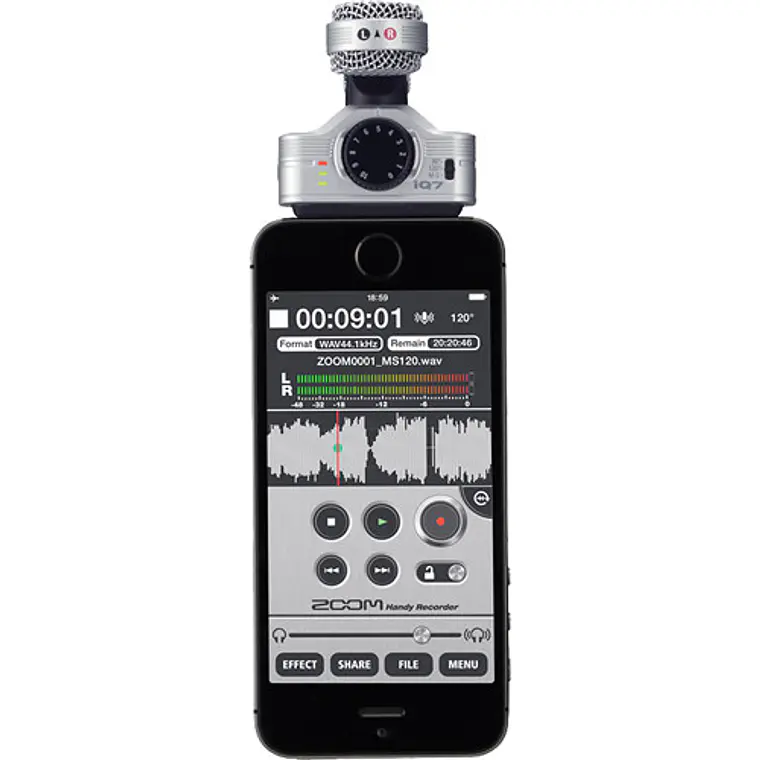 Micrófono Estéreo Zoom iQ7 Mid-Side para iOS con Lightning 6