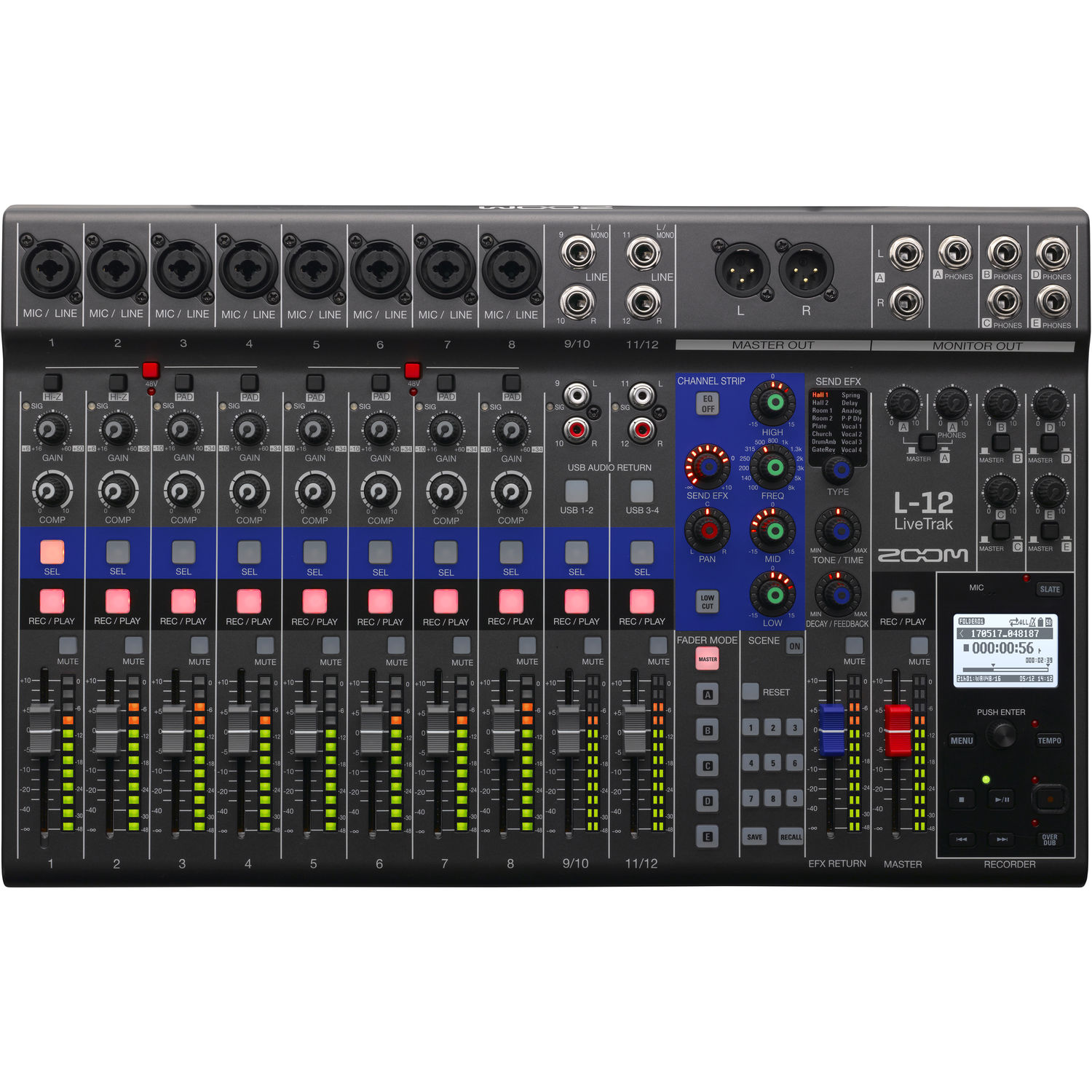 Mixer/Grabadora Zoom L-12 LiveTrak de 12 canales 4