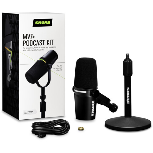 Micrófono para Podcast Shure MV7+ con Conexión XLR y USB-C 4