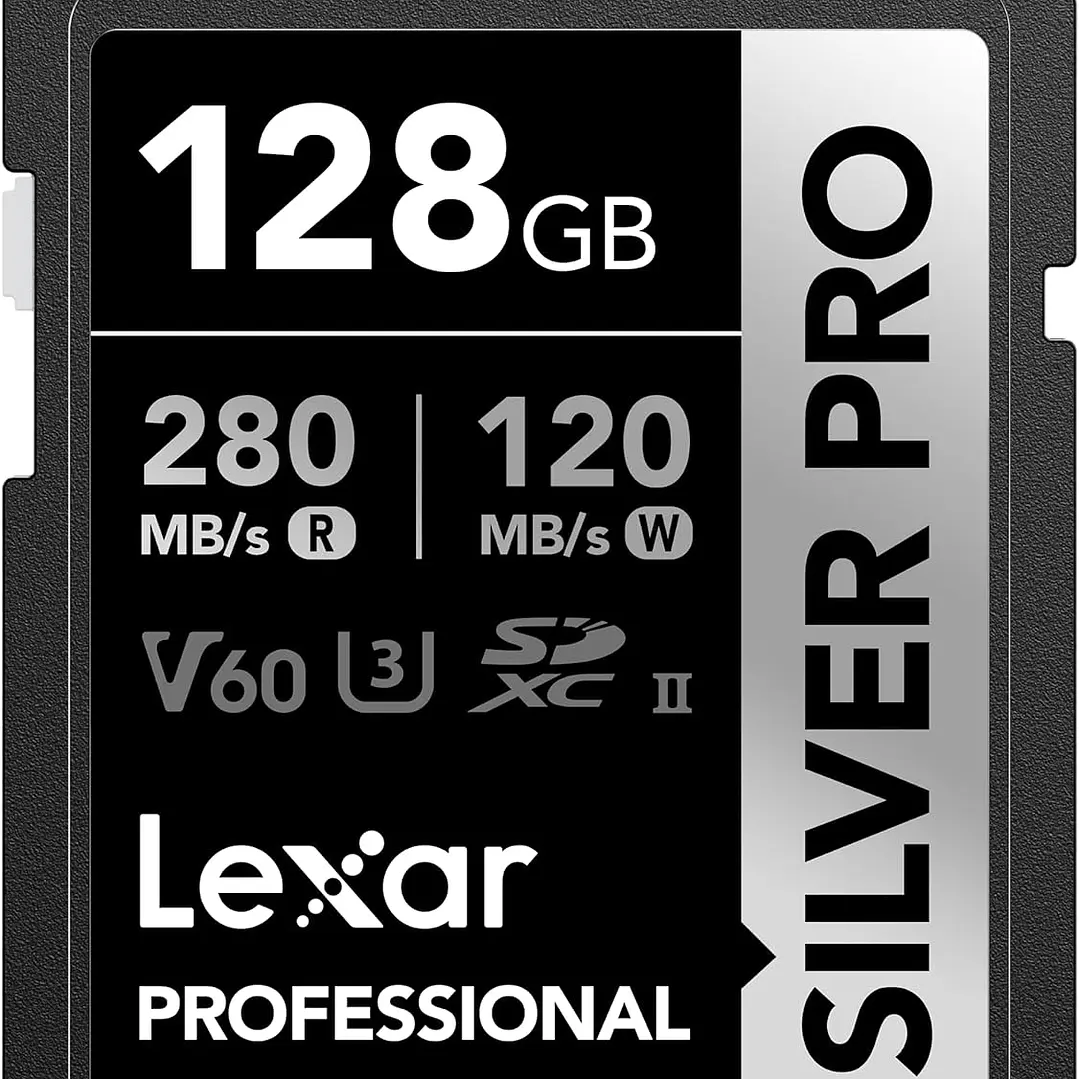 Tarjeta de Memoria SDXC Lexar Professional Silver Pro 128GB UHS-II V60 280/120MB/s para Video 4K 1