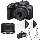 Kit Foto Estudio Cámara Canon Mirrorless EOS R10 + 18-45 F/4.5-6.3 IS STM + Kit Iluminación LED Neewer NW48 II 2.4G con Softbox 1