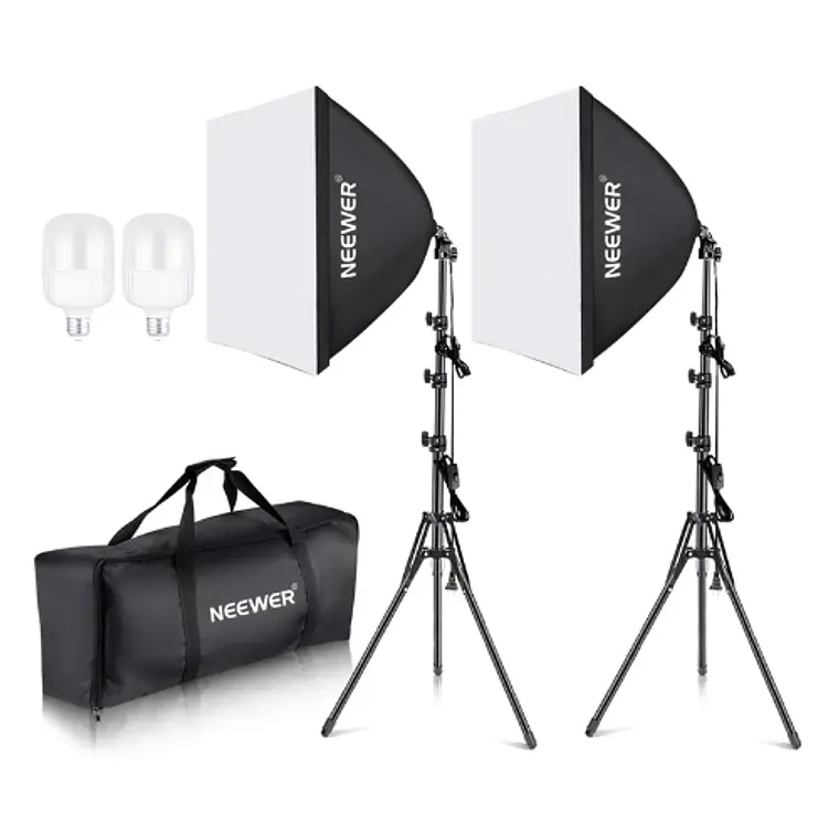 Kit Photoshoot Cámara Sony A7C II - Body negra + Lente Sony E 30mm f/3.5 Macro +  Kit Iluminación LED Neewer NW48 II 2.4G con Softbox 4