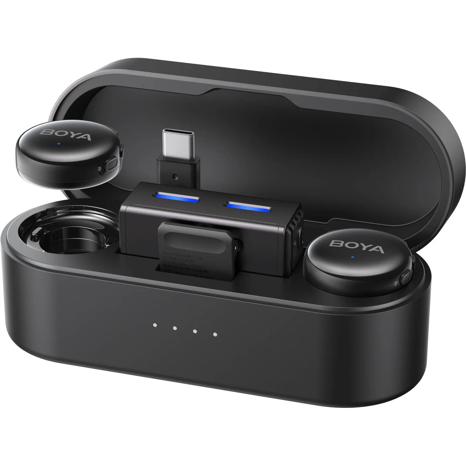 Micrófono Lavalier Inalámbrico Doble Boya BOYALINK 3-01 con IA y Conectores USB-C y Lightning 1