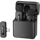 Micrófono Lavalier Inalámbrico Doble Boya BY-V3 Combo con Conectores USB-C y Lightning 3