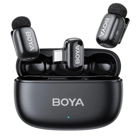 Sistema de Micrófono Inalámbrico Doble Boya BOYAMINI 2-01 para 2 Personas con Conectores Lightning y USB-C  4