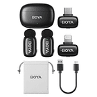 Sistema de Micrófono Inalámbrico Doble Boya BOYAMINI 2-01 para 2 Personas con Conectores Lightning y USB-C  7