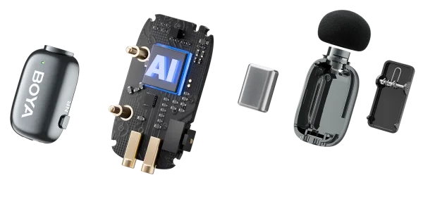 Micrófono Lavalier Inalámbrico Boya Mini 2-06 con IA para Reducción de Ruido 5