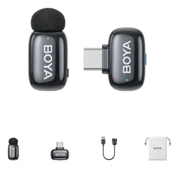 Micrófono Lavalier Inalámbrico Boya Mini 2-06 con IA para Reducción de Ruido 6