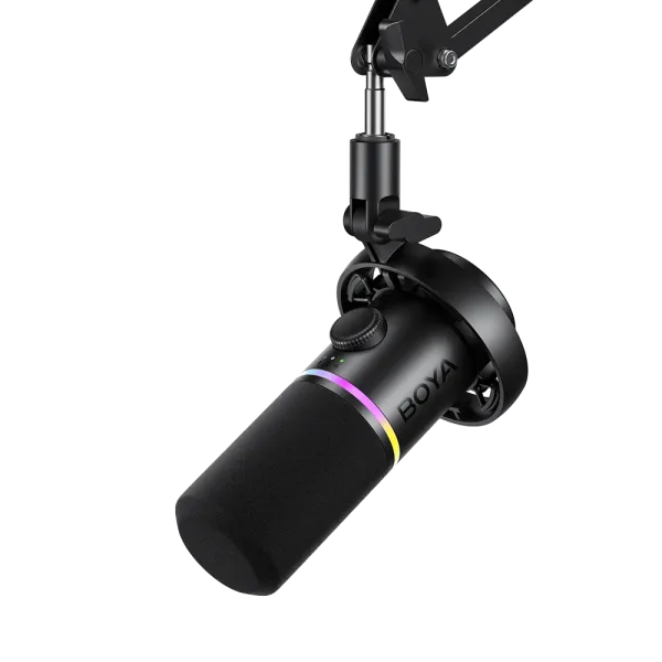 Micrófono Dinámico BOYA CastMic S60 con Iluminación RGB y Conexión USB-C y XLR 1