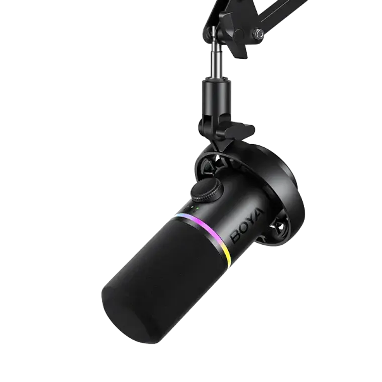 Micrófono Dinámico BOYA CastMic S60 con Iluminación RGB y Conexión USB-C y XLR 1
