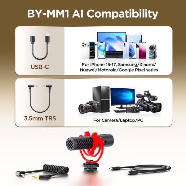 Micrófono Cardioide Boya BY-MM1 AI con Reducción de Ruido por IA 12