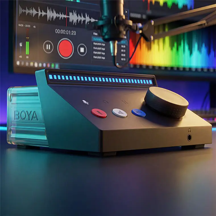 Interfaz de Audio y Mezcladora Boya Caster X1 con Conexión USB-C 10