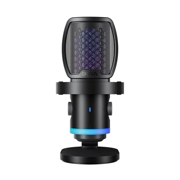 Micrófono de Escritorio Boya CastMic G40 con Iluminación RGB, Cancelación de Ruido y Conexión USB 1