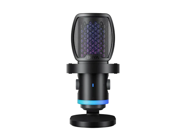 Micrófono de Escritorio Boya CastMic G40 con Iluminación RGB, Cancelación de Ruido y Conexión USB