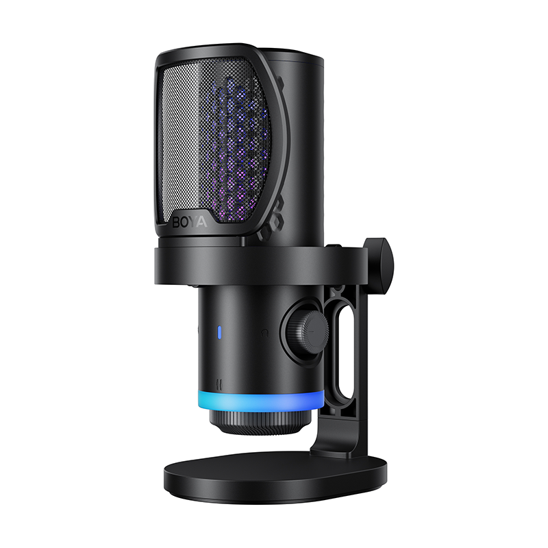 Micrófono de Escritorio Boya CastMic G40 con Iluminación RGB, Cancelación de Ruido y Conexión USB 7