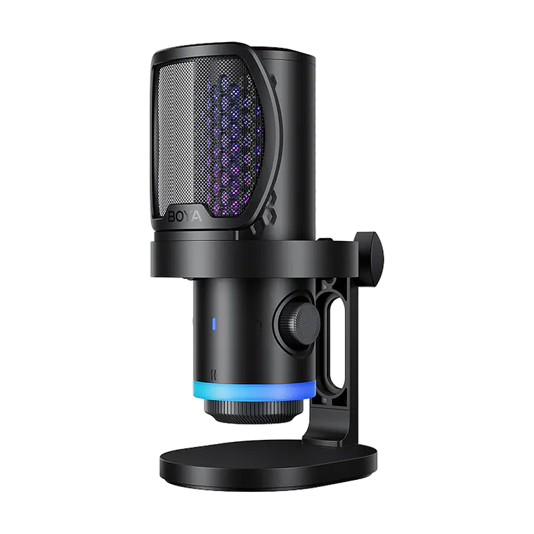 Micrófono de Escritorio Boya CastMic G40 con Iluminación RGB, Cancelación de Ruido y Conexión USB 7