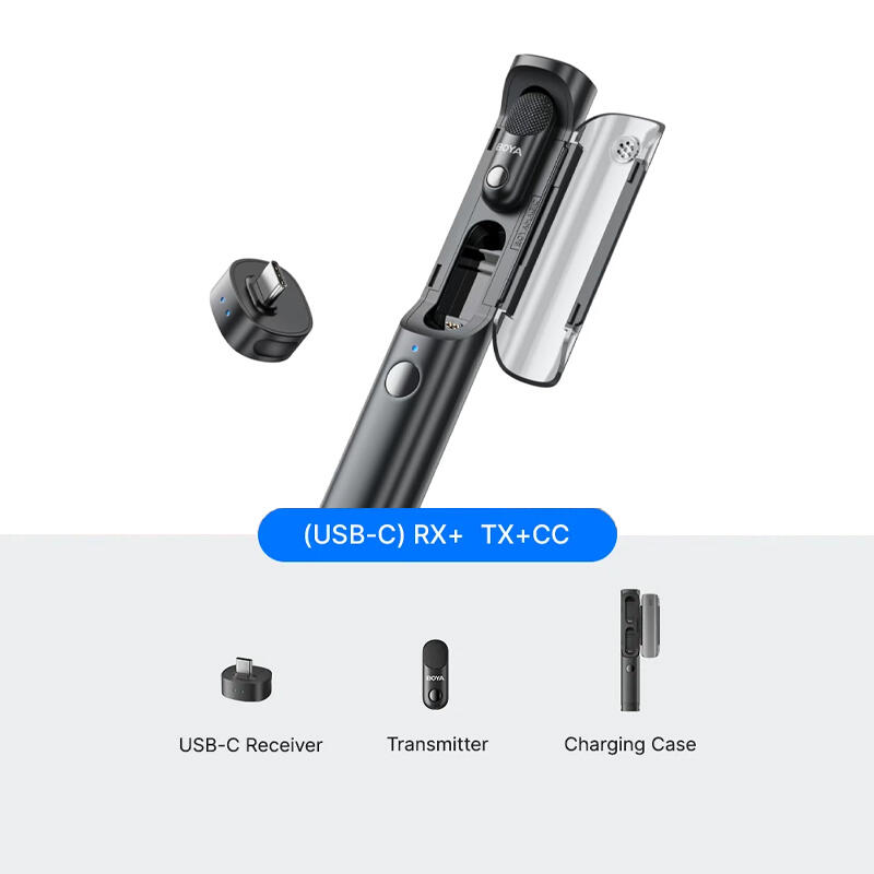 Micrófono Multifunción Boya Magic 01 Doble (Escritorio y Lavalier) con USB-C, Lightning y Trípode 9