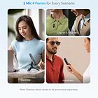 Micrófono Multifunción Boya Magic 01 Doble (Escritorio y Lavalier) con USB-C, Lightning y Trípode 2