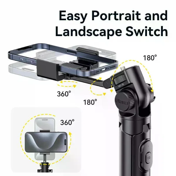 Trípode y Barra Selfie con Control Remoto Bluetooth Ulanzi MT-70 7