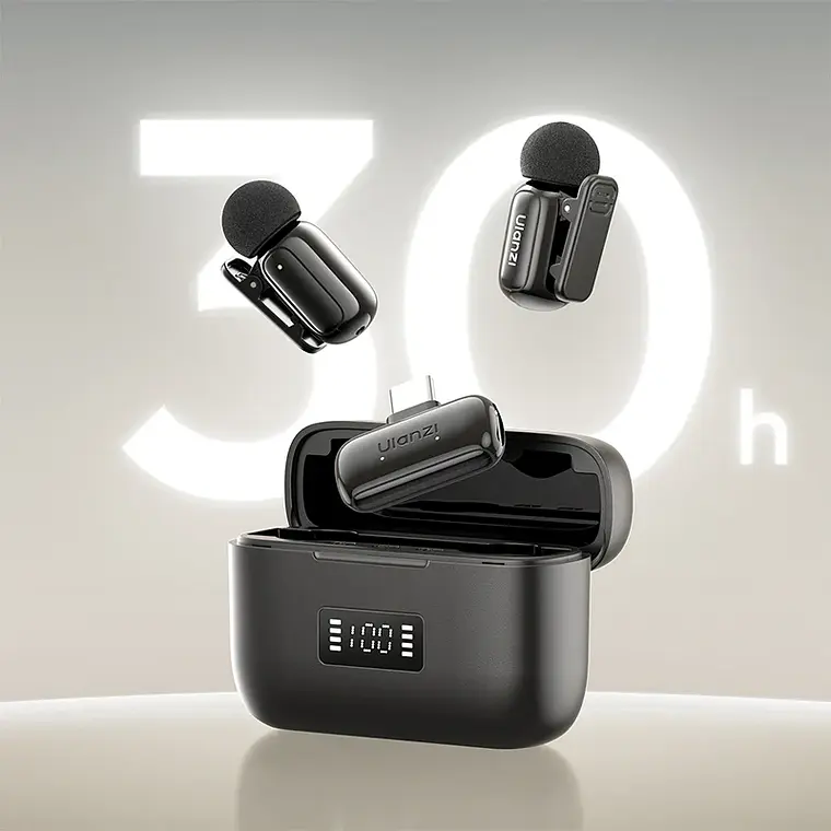Mini Micrófono Lavalier Doble USB-C Negro Ulanzi A200 A046 7